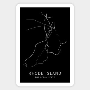 Rhode Island State Road Map Sticker